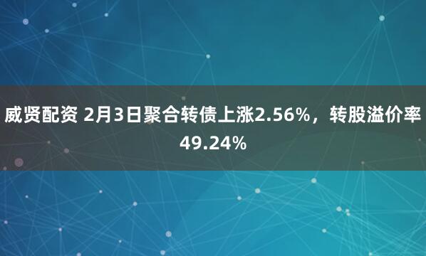 威贤配资 2月3日聚合转债上涨2.56%，转股溢价率49.24%